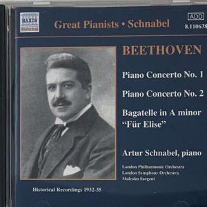 CD Beethoven Piano Concerto No. 1 - Schnabel