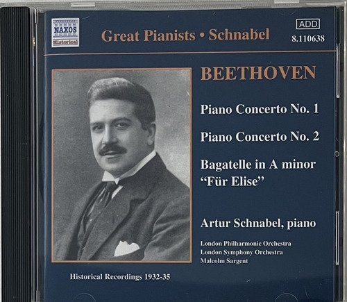 CD Beethoven Piano Concerto No. 1 - Schnabel