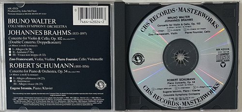 CD Bruno Walter - Brahms Concerto For Violin & Cello - Imagem 2