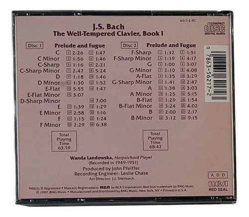 CD Bach - The Well-tempered Clavíer - Book I - Imagem 4