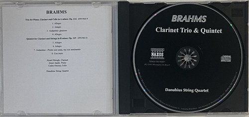 CD Brahms - Clarinet Trio, Op. 114 Clarinet Quintet, Op. 115 - Imagem 2