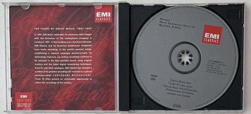 CD Mozart Horn Concertos Nos. 1-4, Quintet In E Flat, K452 - Imagem 2