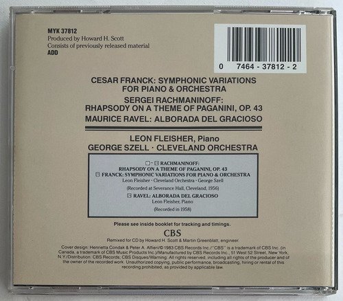 CD Franck: Symphonic Variations Fleisher & Szell - Imagem 3