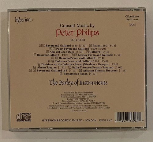 CD The Parley Of Instruments Consort Music By Peter Philips - Imagem 3