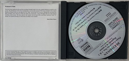 CD Beethoven Piano Concerto No. 1 - Schnabel - Imagem 2