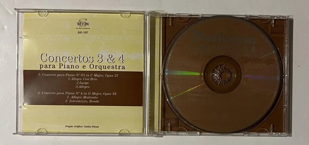 CD Beethoven - Concertos 3 & 4 para Piano e Orquestra - Volume 2 - Imagem 2