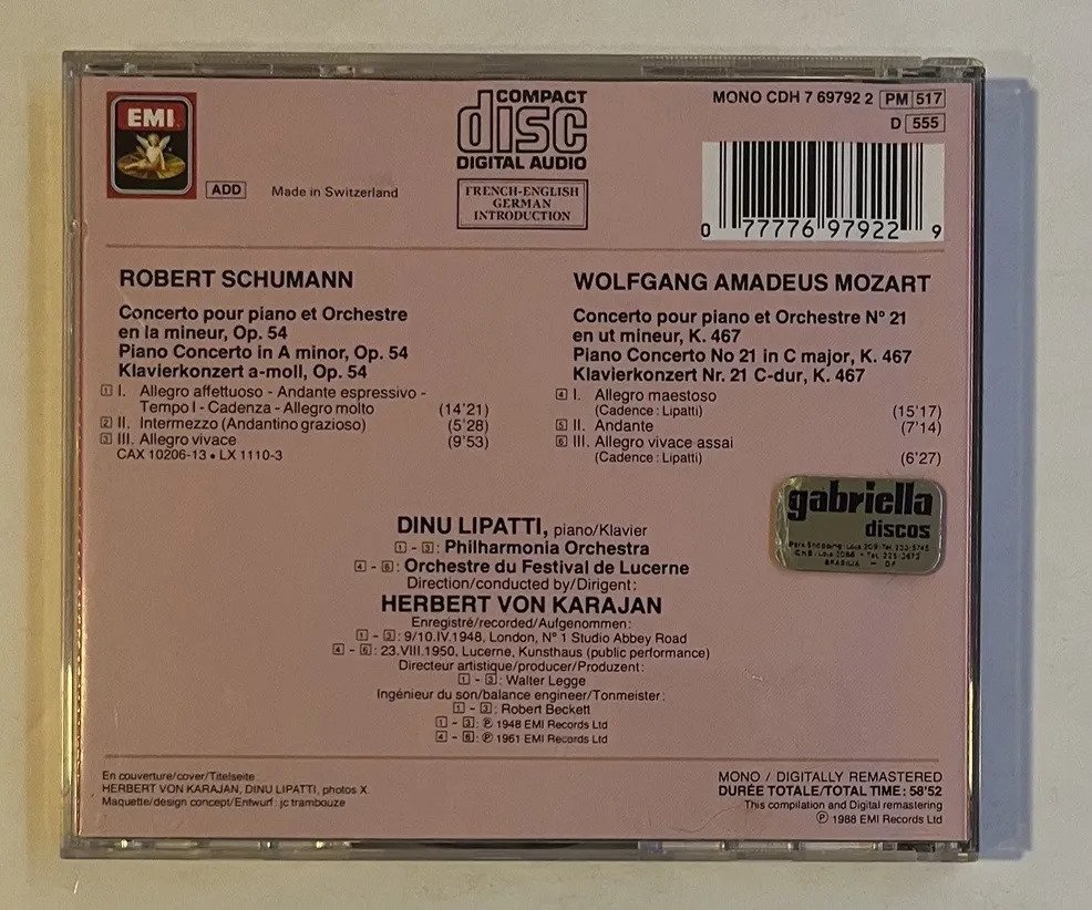 CD Robert Schumann - Klavierkonzert A-moll / Klavierkonzert N° 21 C-dur - Imagem 3