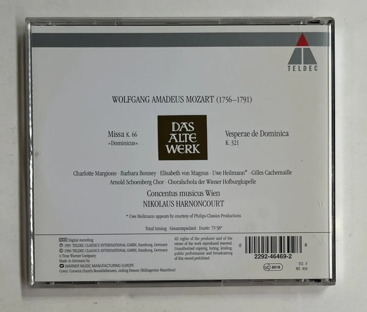 CD Wolfgang Amadeus Mozart - Missa K. 66 "Dominicus" / Vesperae De Dominica K. 321 - Imagem 3