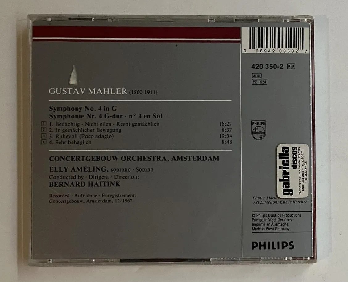 CD Gustav Mahler - Symphony No. 4 - Imagem 3