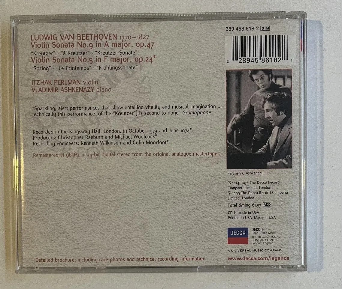 CD Ludwig van Beethoven - Kreutzer & "Spring" Violin Sonatas - Imagem 3