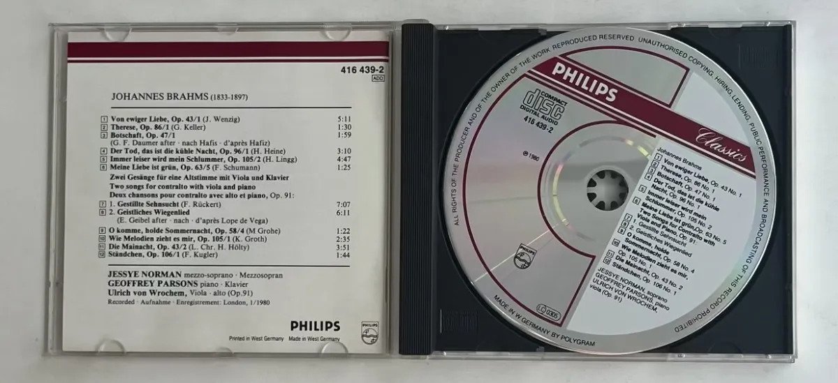 CD Johannes Brahms - Lieder - Imagem 2