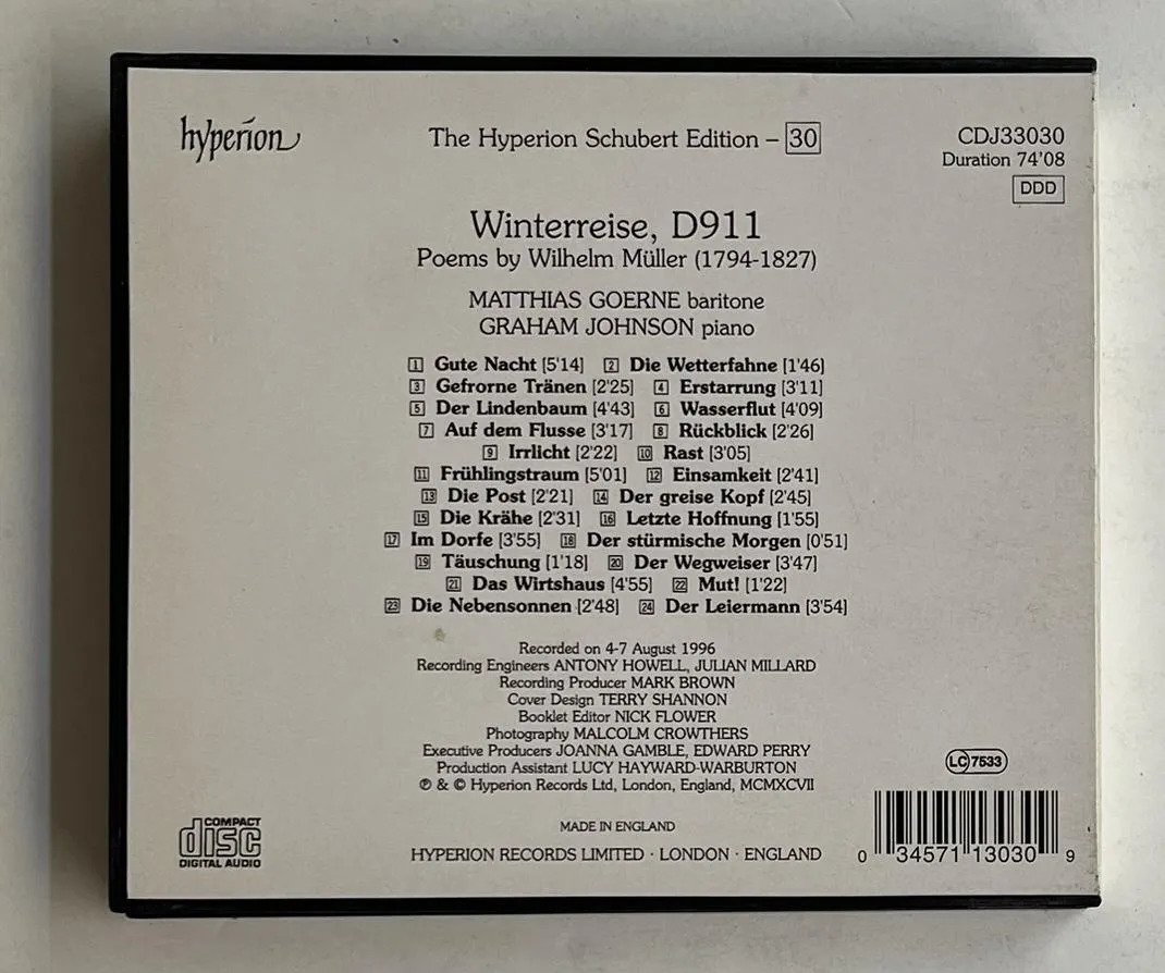 CD Matthias Goerne - The Hyperion Schubert Edition: Winterreise - Imagem 2