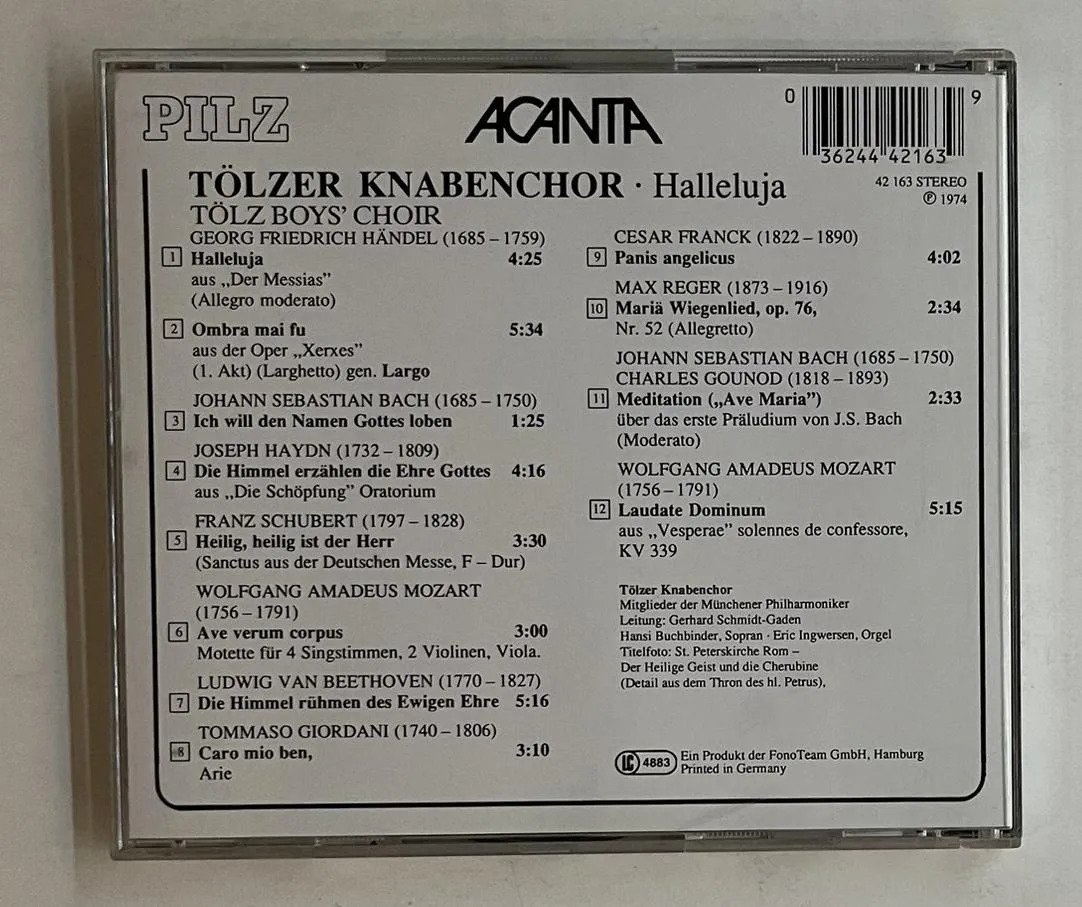 CD Tölzer Knabenchor - Halleluja (Festliche Musik Mit Dem Tölzer Knabenchor) - Imagem 3