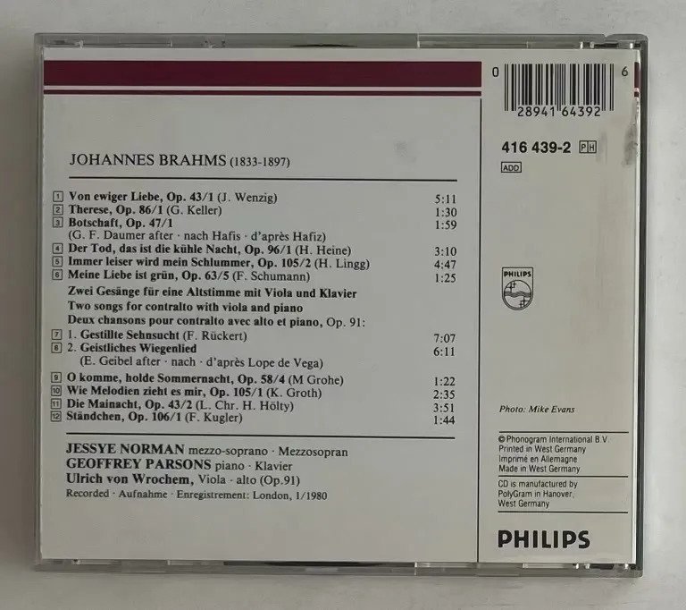 CD Johannes Brahms - Lieder - Imagem 3