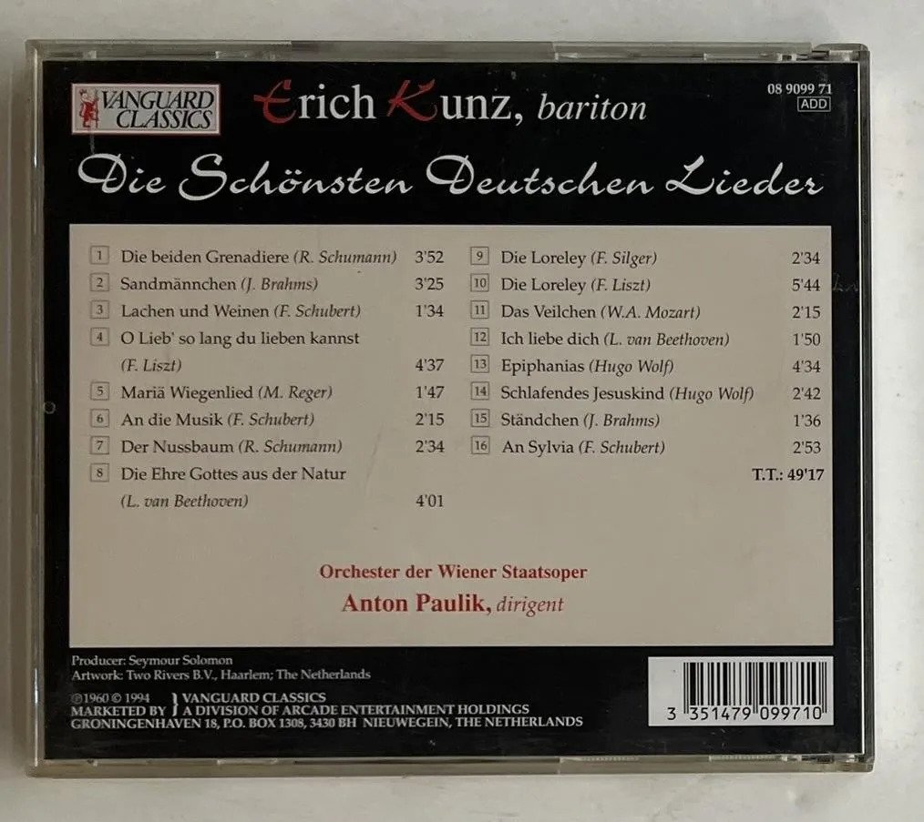 CD Brahms Beehotven; Mozart Schumann - Due Schönsten Deutschen Lieder - Imagem 3