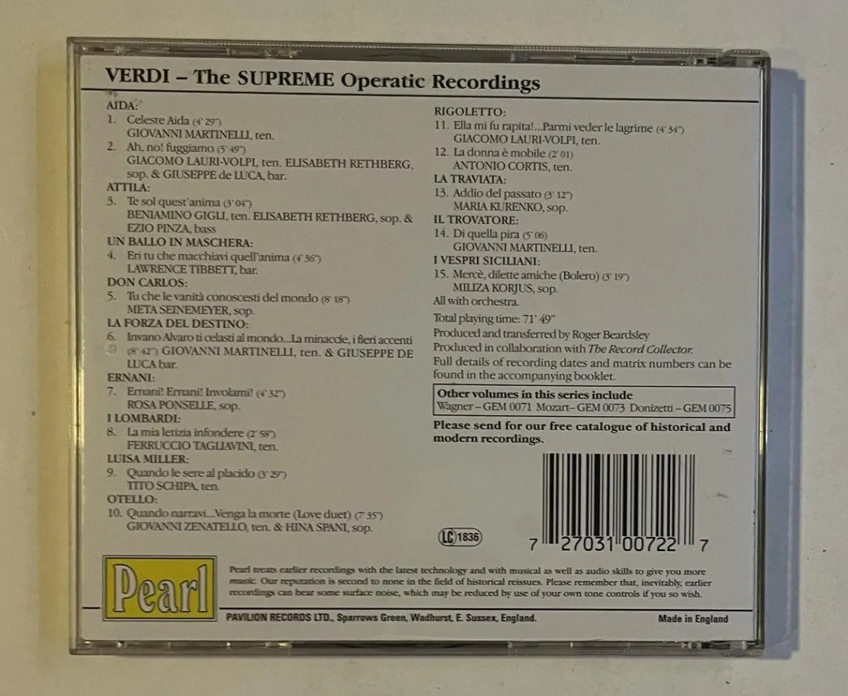 CD Verdi - Verdi The Supreme Operatic Recordings - Imagem 3
