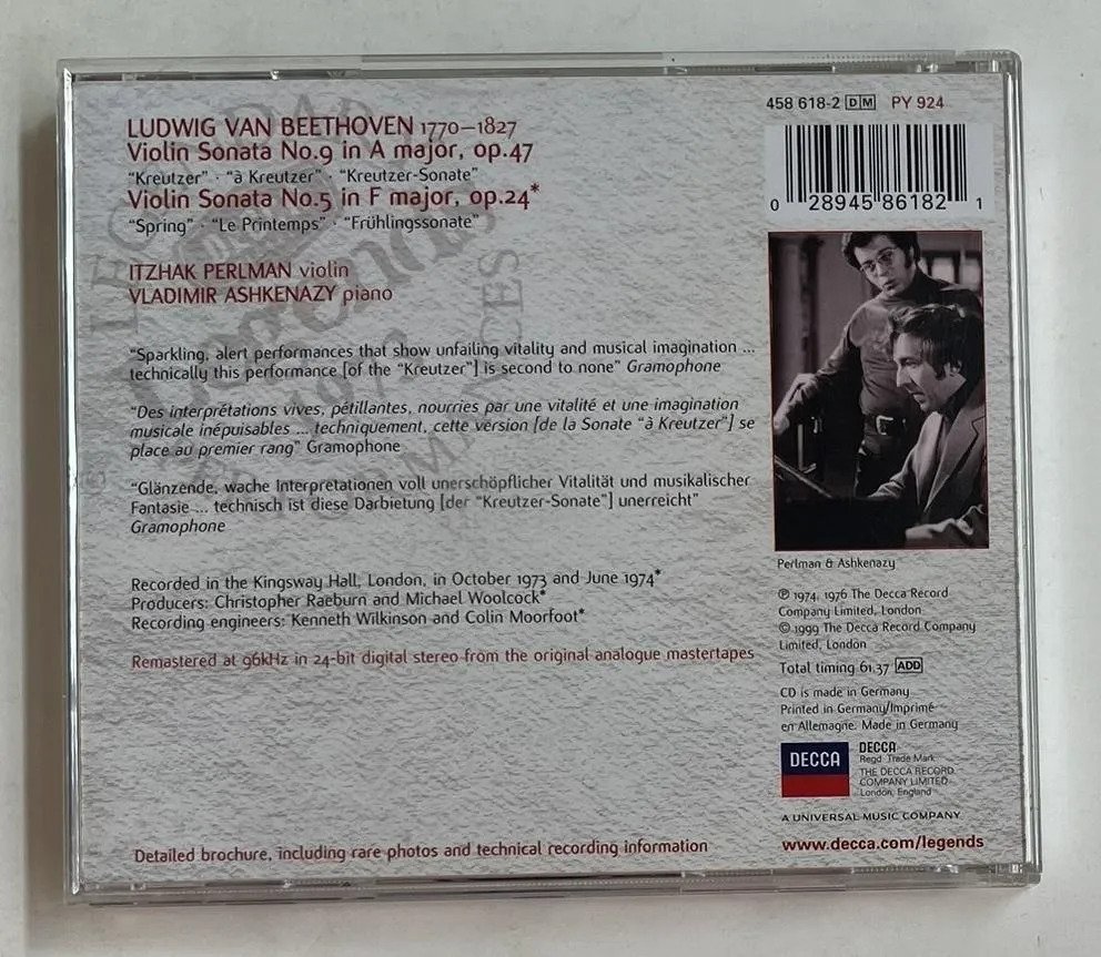 CD Ludwig van Beethoven - Kreutzer & "Spring" Violin Sonatas - Imagem 3