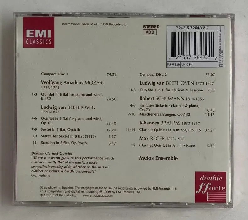 2 CDs Melos Ensemble Of London - Chamber Music - Imagem 3