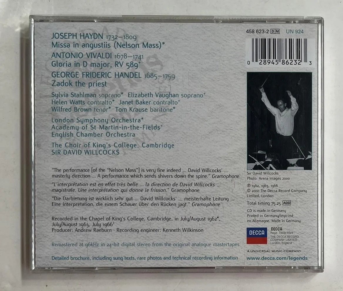 CD Joseph Haydn - Nelson Mass / Gloria / Zadok The Priest - Imagem 3