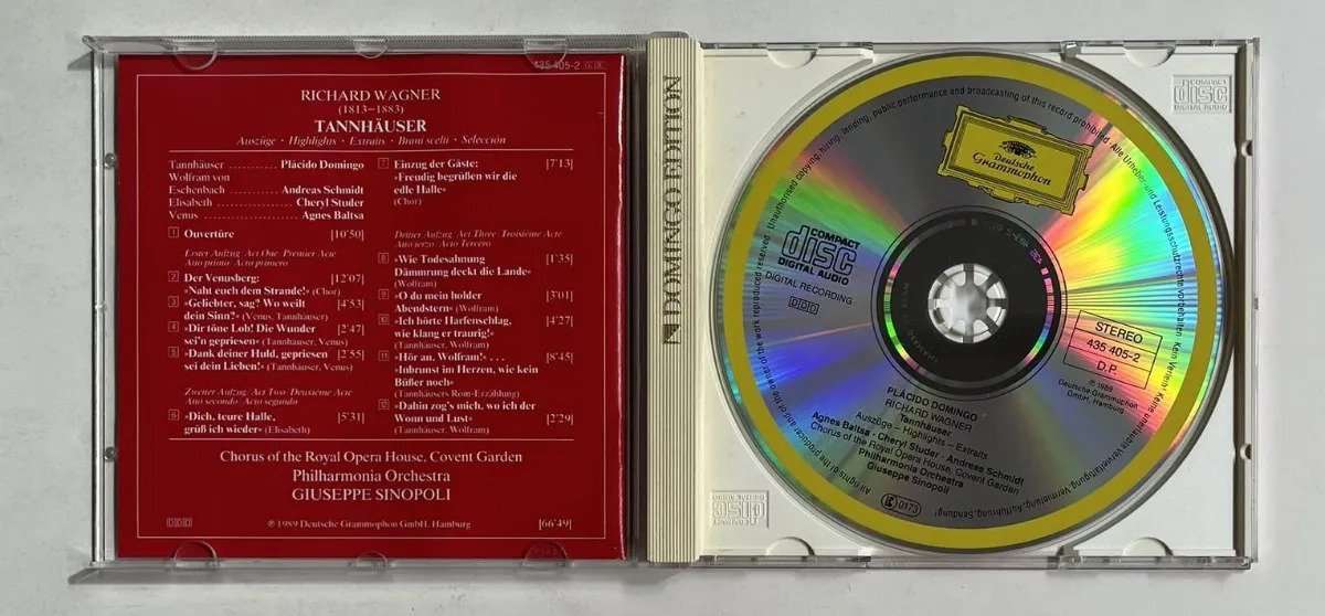 CD Placido Domingo - Plácido Domingo* · Wagner* · Chorus Of The Royal Opera House, Covent Garden · Philharmonia Orchestra · Giuseppe Sinopoli – Tannhäuser - Imagem 2