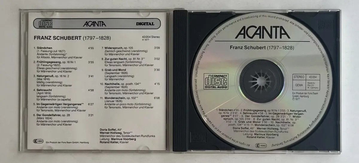 CD Franz Schubert - Männerchöre - Imagem 2
