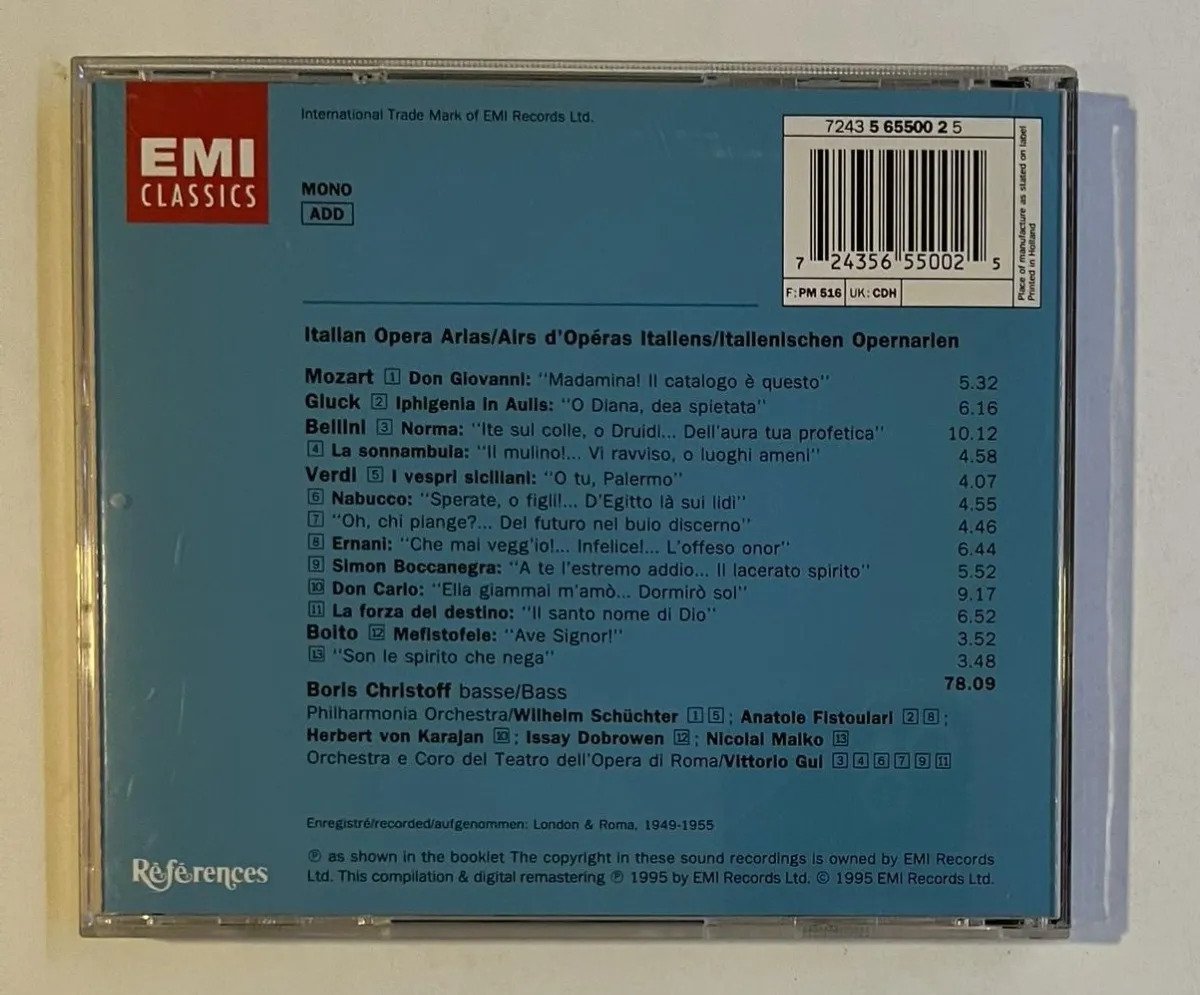 CD Boris Christoff - Italian Opera Arias - Imagem 3