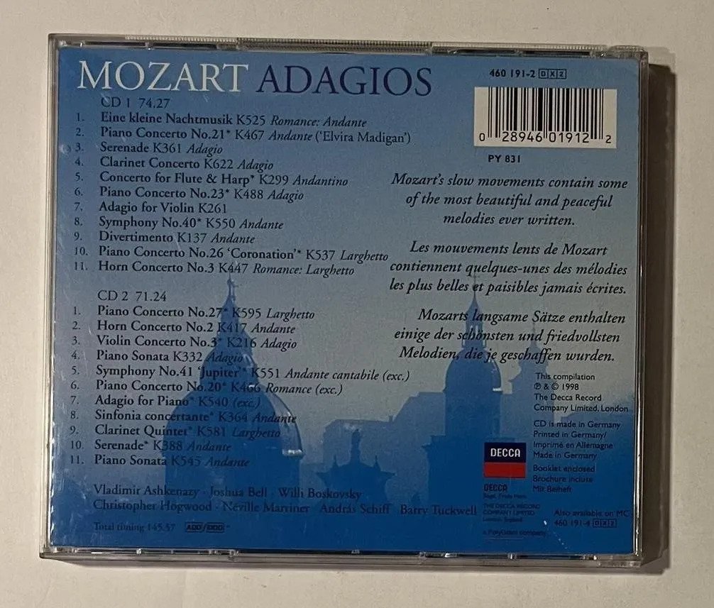 2 CDs Wolfgang Amadeus Mozart - Adagios - Imagem 3
