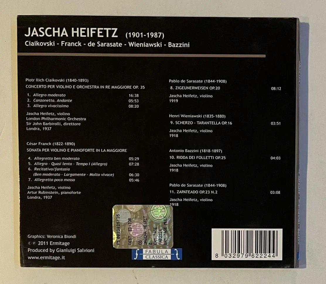 CD Wieniawski, Bazzini - Jascha Heifetz - Ciakovski, Franck, De Sarasate - Imagem 3