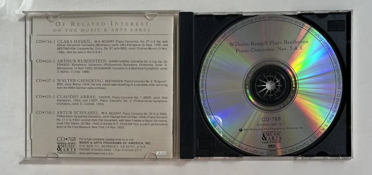 CD Wilhelm Kempff - Beethoven: Two Piano Concertos - Imagem 2