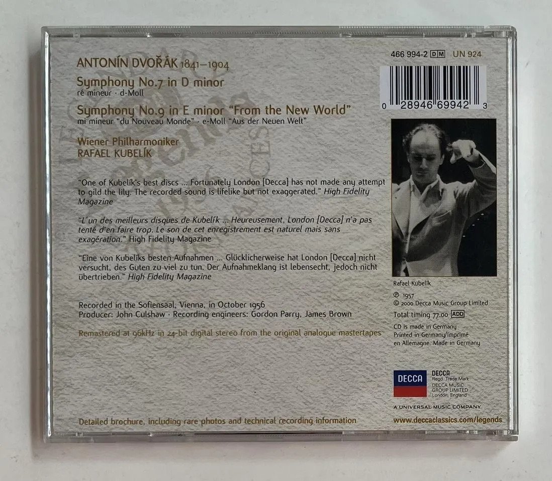 CD Antonín Dvořák - Symphonies 7 & 9 "From The New World" - Imagem 3