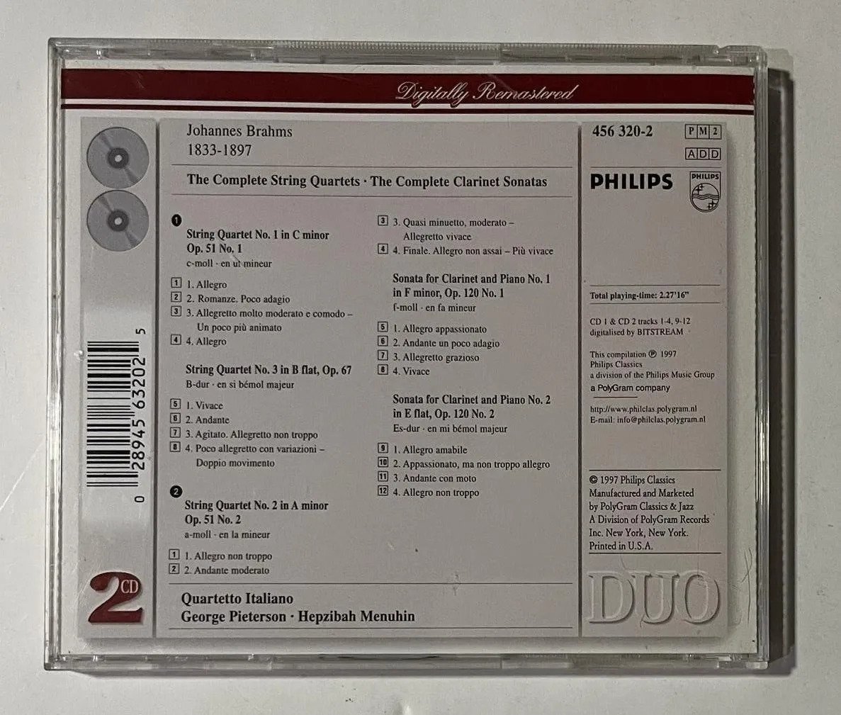 2 CDs Johannes Brahms - The Complete String Quartets / The Complete Clarinet Sonatas - Imagem 3