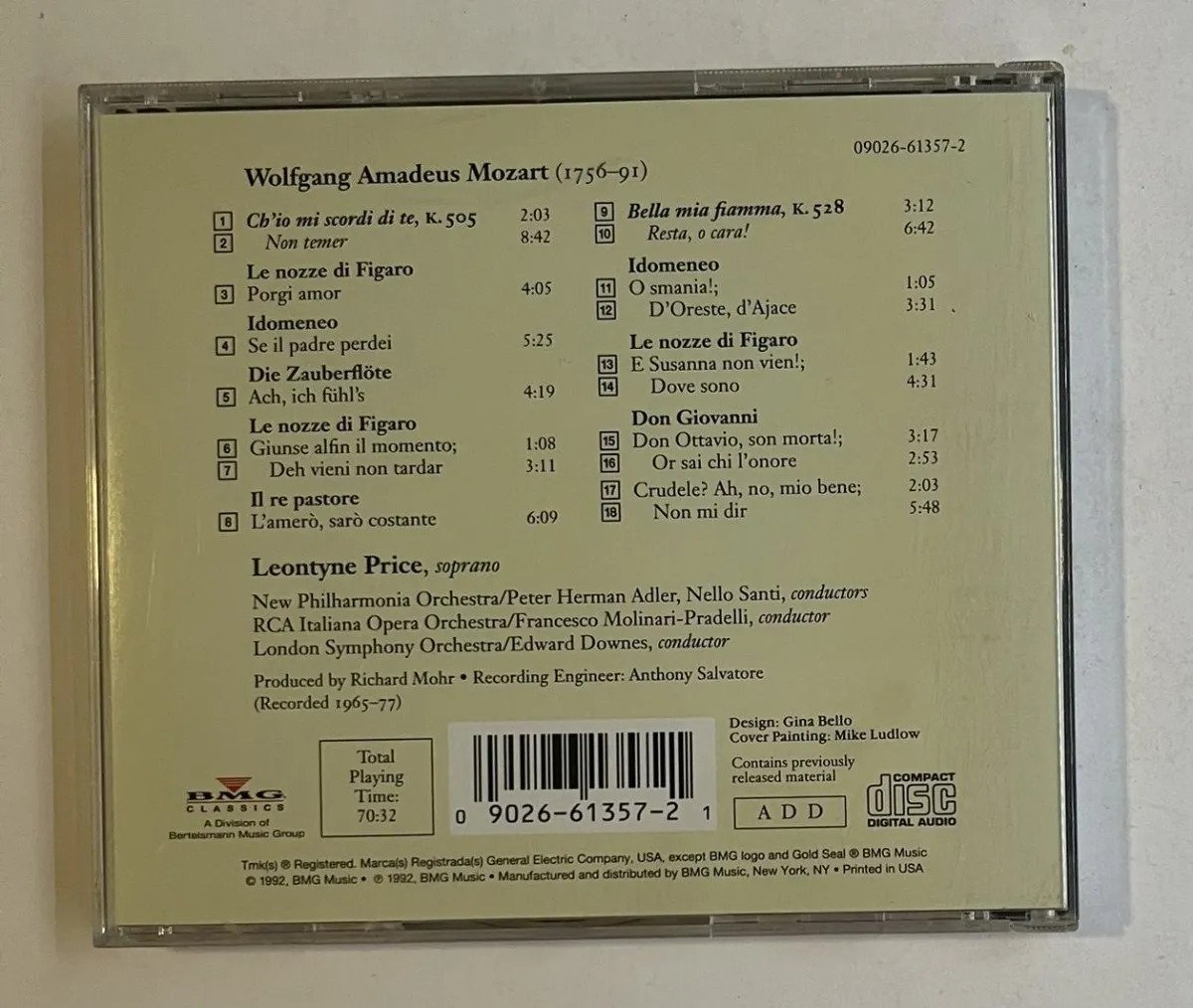 CD Leontyne Price - Sings Mozart - Imagem 3