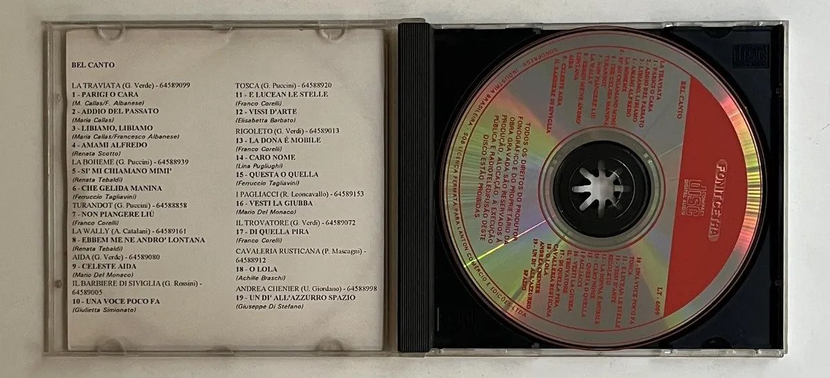 CD Puccini, Verdi - Bel Canto - Imagem 2