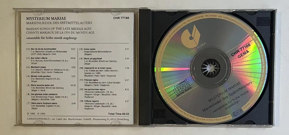 CD Ensemble Für Frühe Musik Augsburg - Mysterium Mariae - Marienlieder Des Spätmittelalters - Imagem 2