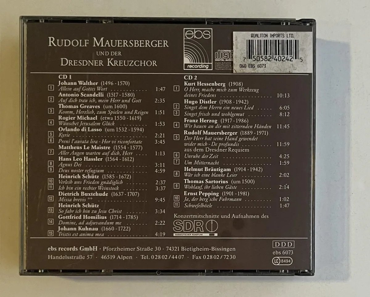 2 CDs Dresdner Kreuzchor - Rudolf Mauersberger Und Der Dresdner Kreuzchor - Imagem 4