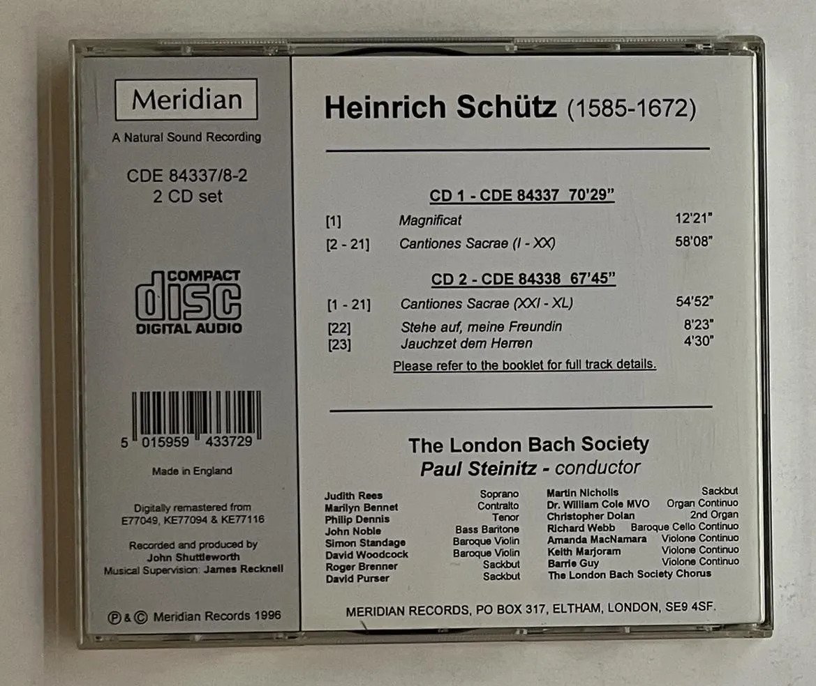 2 CDs Heinrich Schütz - Cantiones Sacrae - Imagem 3