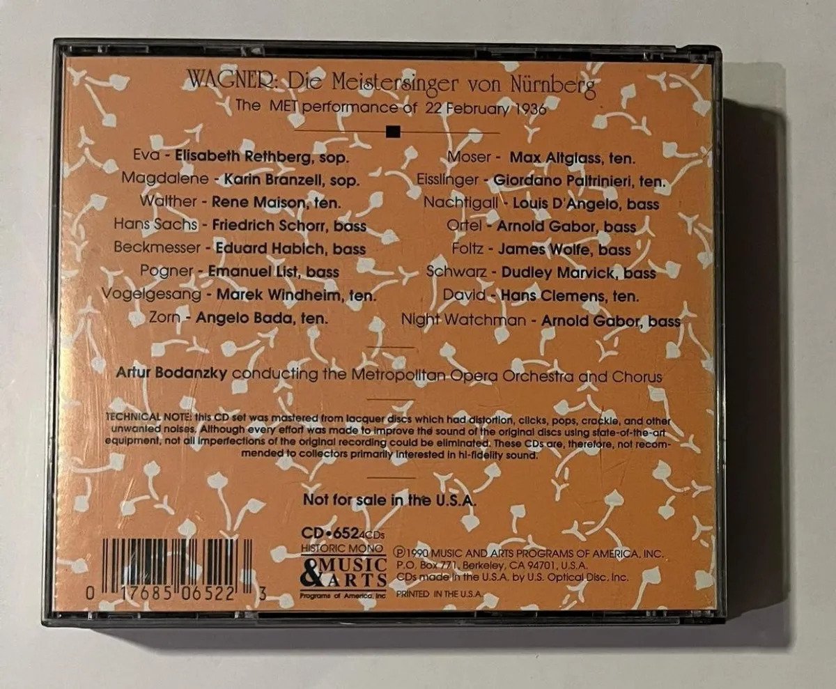 4 CDs Wagner; Schorr; Miason - Wagner: die Meistersinger von Nurnber - Imagem 4