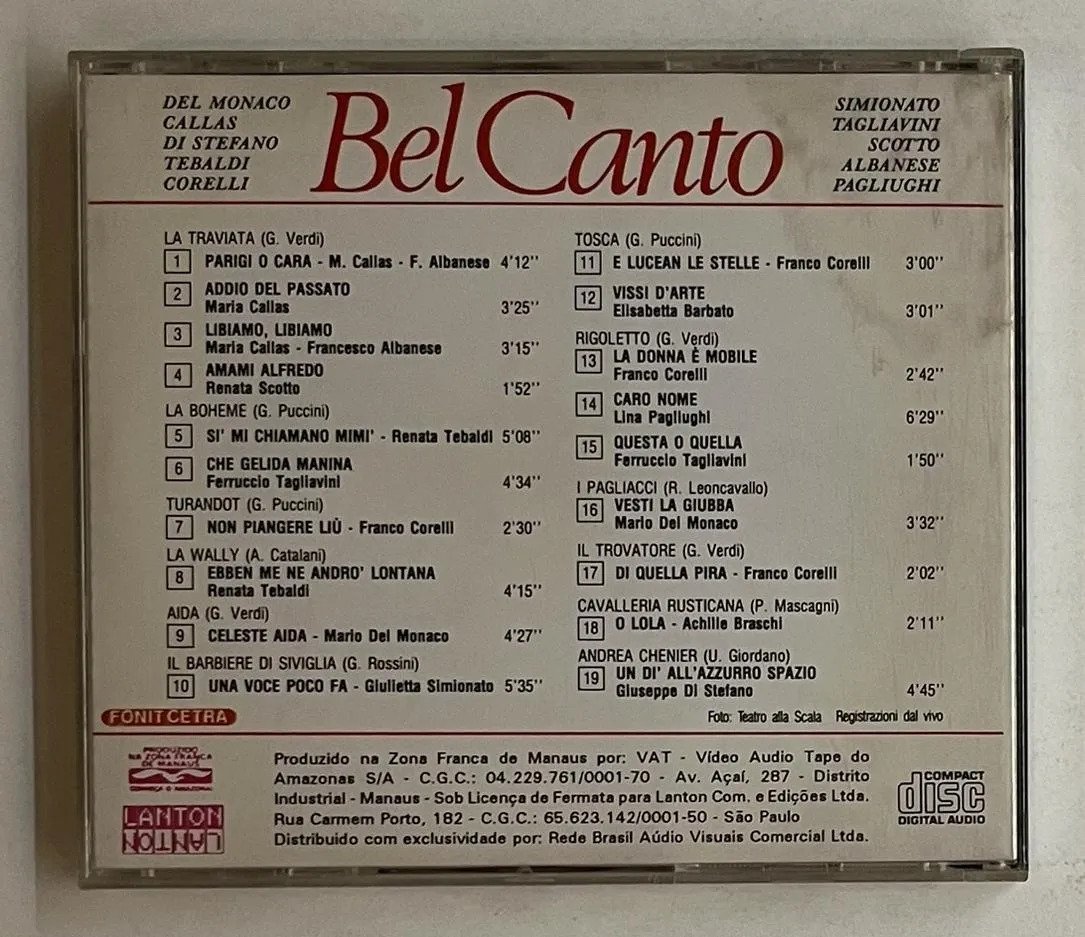 CD Puccini, Verdi - Bel Canto - Imagem 3