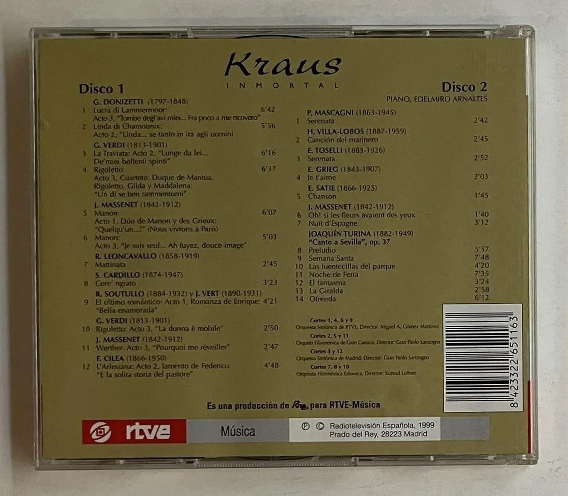 2 CDs Alfredo Kraus - Inmortal - Imagem 3
