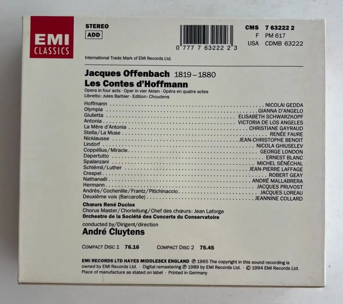 2 CDs Jacques Offenbach - Les Contes d'Hoffmann - Imagem 4