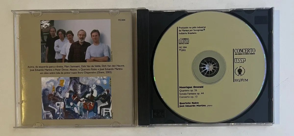 CD Henrique Oswald - Quarteto Para Piano E Cordas; Sonata-Fantasia; Concerto Para Piano E Orquestra - Imagem 2