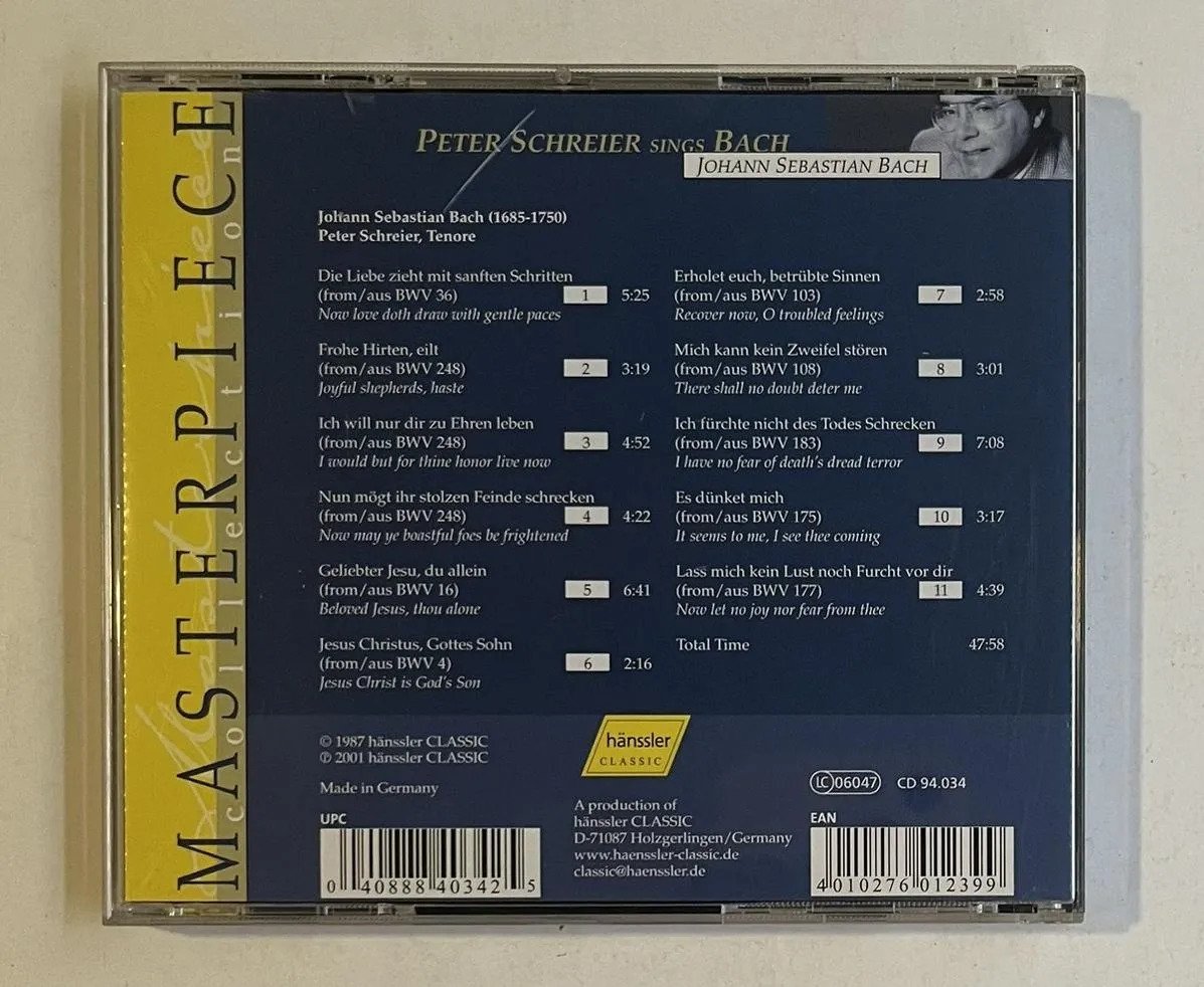 CD Johann Sebastian Bach - Peter Schreier Sings Bach - Imagem 3