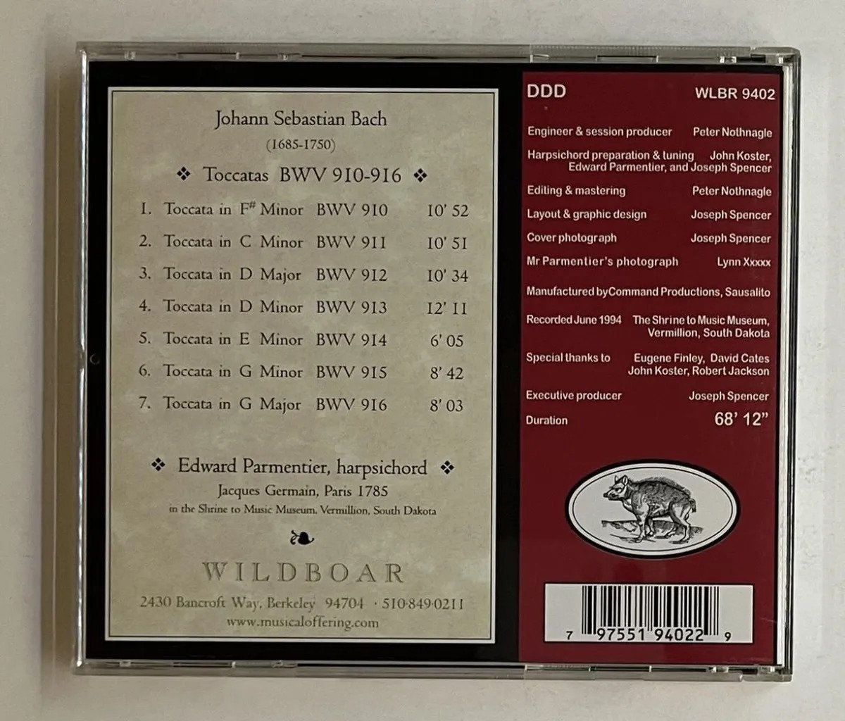 CD Bach - Bach: Toccatas Bwv 910-916 Complete - Imagem 3