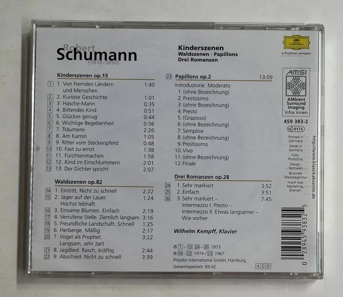 CD Robert Schumann - Kinderszenen • Waldszenen • Papillons • Three Romances - Imagem 3