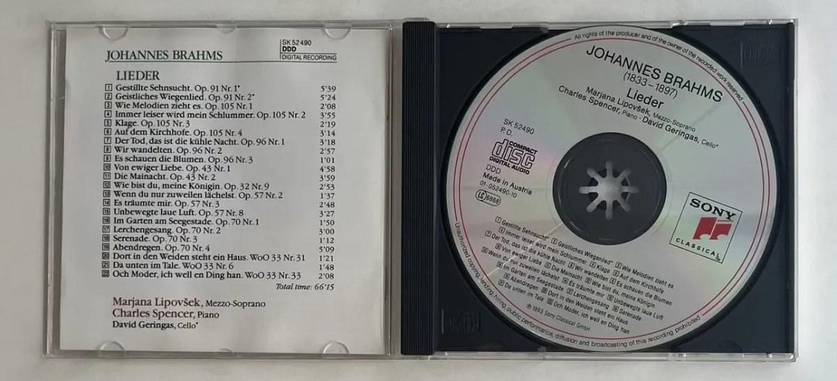 CD Johannes Brahms - Brahms · Lieder - Imagem 2