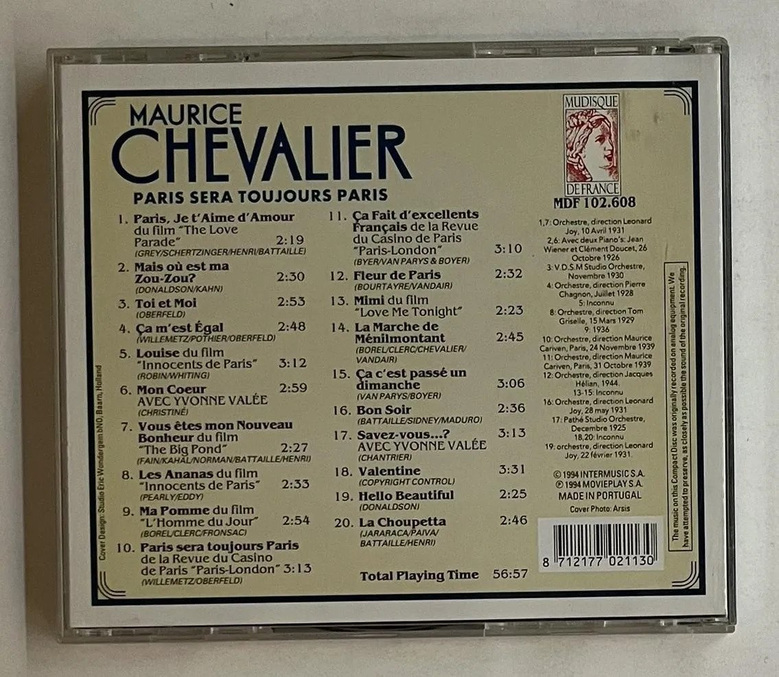 CD Maurice Chevalier - Paris Sera Toujours Paris - Imagem 3