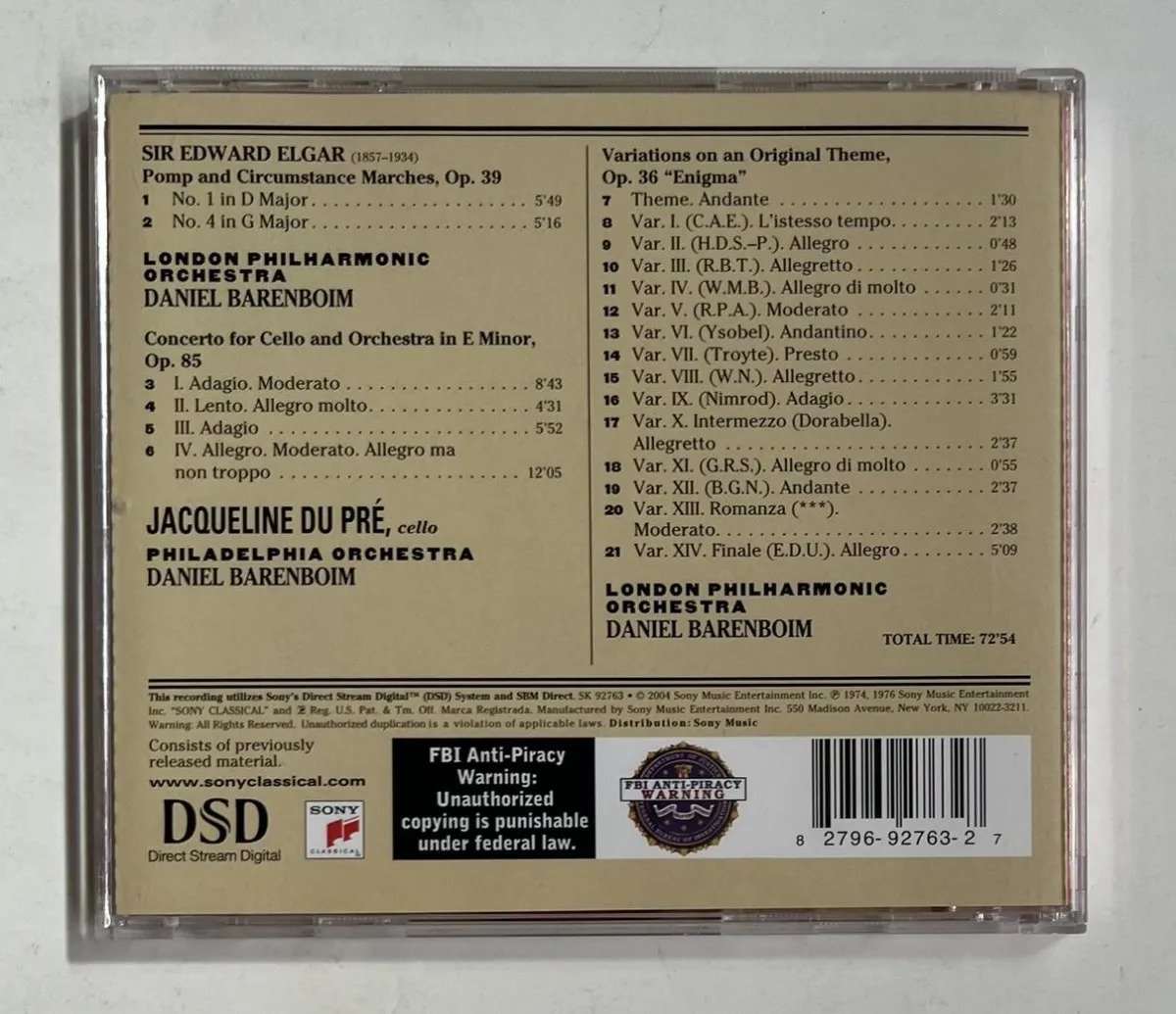 CD Sir Edward Elgar - Cello Concerto - Enigma Variations - Imagem 3