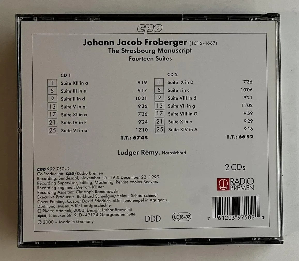 2 CDs Johann Jakob Froberger - The Strasbourg Manuscript - Imagem 4
