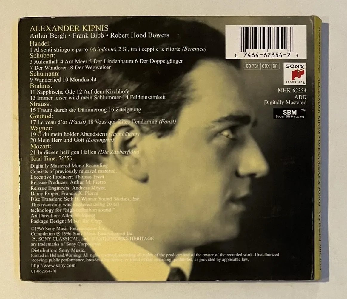 CD Alexander Kipnis - Opera Arias & Songs - Imagem 3