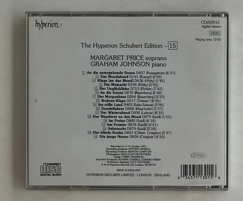 CD Margaret Price - Complete Songs = Sämtliche Lieder = Mélodies Intégrales - Imagem 3